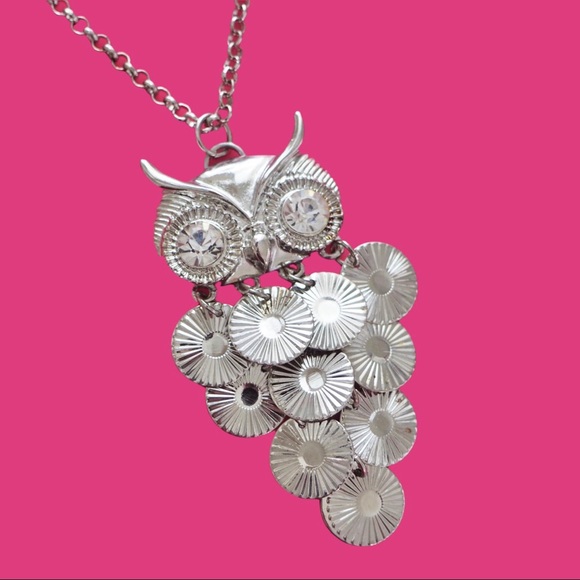 H&M Silver Medallion Owl Necklace